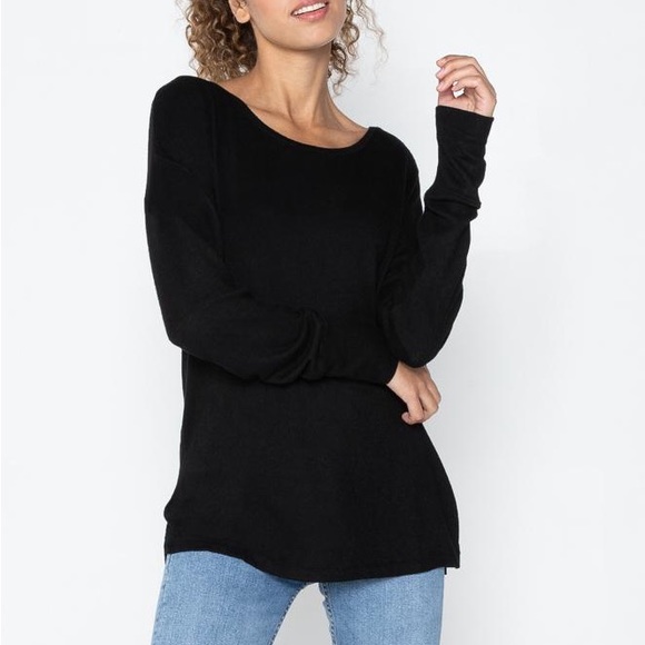 C’est Moi Rayon Soft Knit Oversize Top - Picture 1 of 4